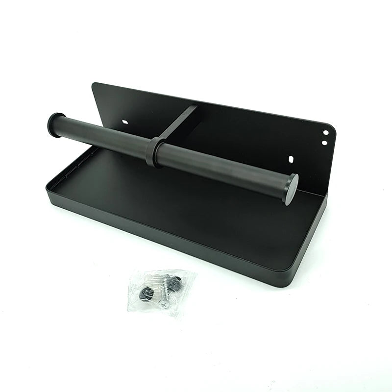 Aluminum Alloy Toilet Paper Holder: Bathroom Wall Mount WC Paper Phone Shelf - Towel Roll Shelf Accessories