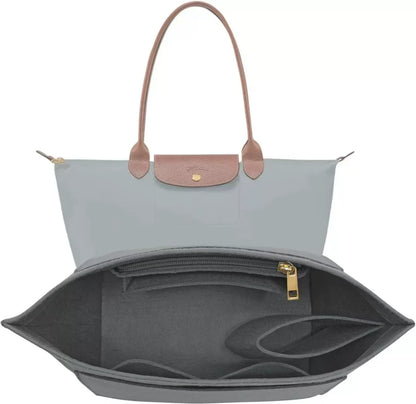 Longchamp Le Pliage S/ML Purse Organizer Insert — Custom Felt Liner with Multi-Compartment Bag Organizer