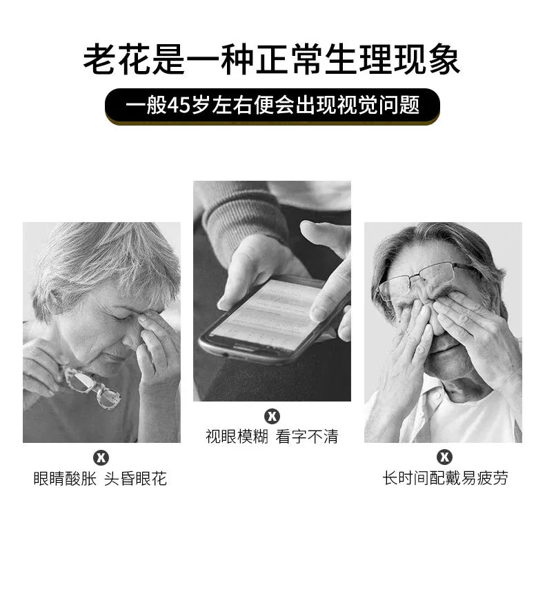 New Retro Square Frame Reading Glasses – High-Definition Printed Presbyopia Glasses for Men & Women