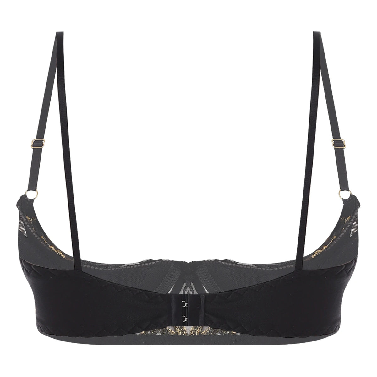 Women's Lace Push-Up Bra - 1/4 Cup Underwire Bra with Removable Pads, Embroidered Lace & Supportive Balconette Design