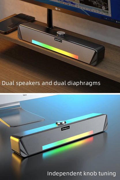 Lenovo TS33 Bluetooth 5.0 Speaker - Original Desk Subwoofer with AUX, Surround Sound for Home & Movies