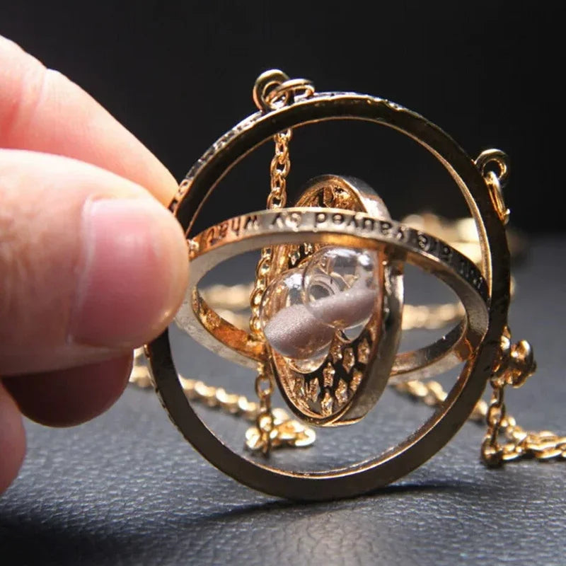 Harry Potter Golden Snitch Time-Turner Hourglass - 360° Rotatable Cosplay Pendant and Wizard Fan Gift