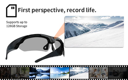 HD 1080P Mini Glasses Camera – Outdoor Bicycle, Motorcycle Security, Polarized Lens Sunglasses with Video Camera Sports Cam