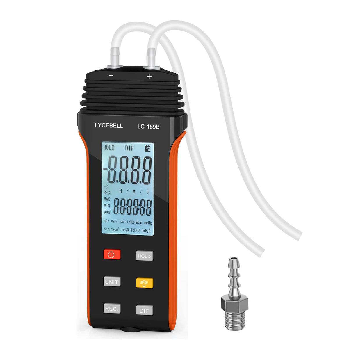 BTMETER Hot Wire Anemometer & Manometer Kit - HVAC Airflow and Gas Pressure Tester with 360° Swivel Probe, LCD Backlight & 12 Units