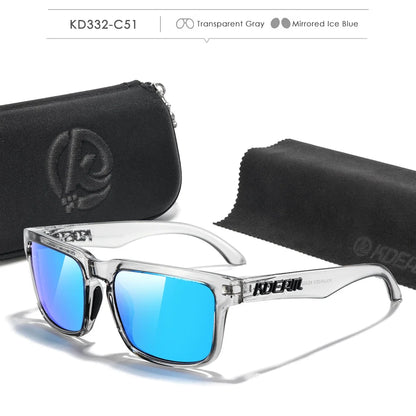 KDEAM Photochromic & Polarized Sunglasses - Category 3 Polarization, Unique Frame Surface Eyewear for Men & Women with Case