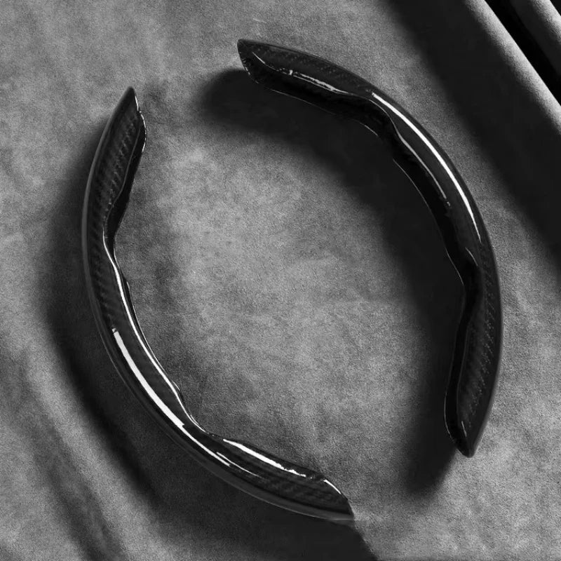 Carbon Fiber Silicone Steering Wheel Cover - Non-Slip Microfiber Leather Universal Car Wheel Protector 2/3PCS