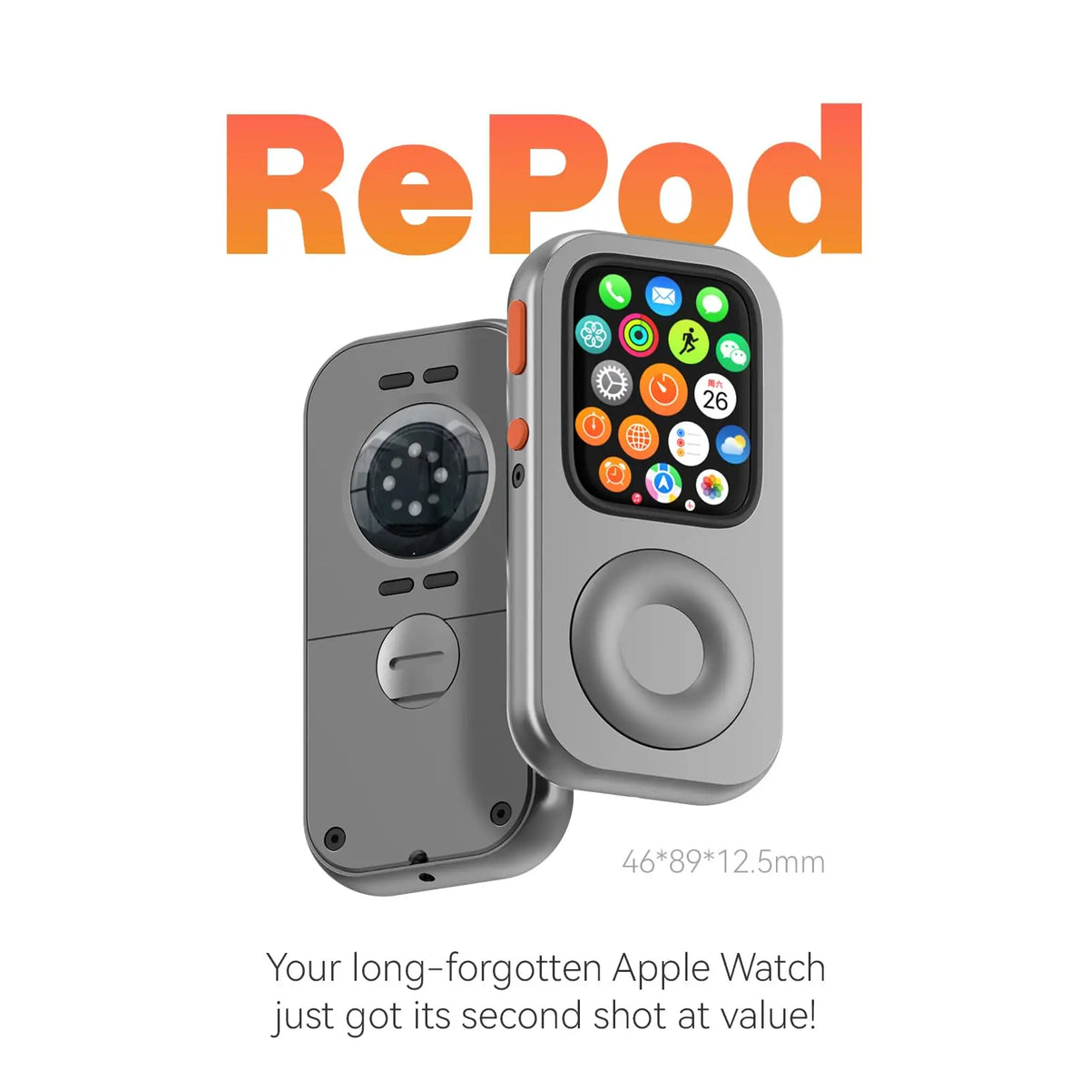 RePod Aluminum Alloy Apple Watch Case - Protective Click Wheel Design for Series 7, 8 & 9
