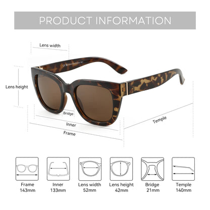 ZENOTTIC Retro Square Polarized Sunglasses for Women – Vintage UV400 Protection Fashion Shades with Trendy Stylish Design