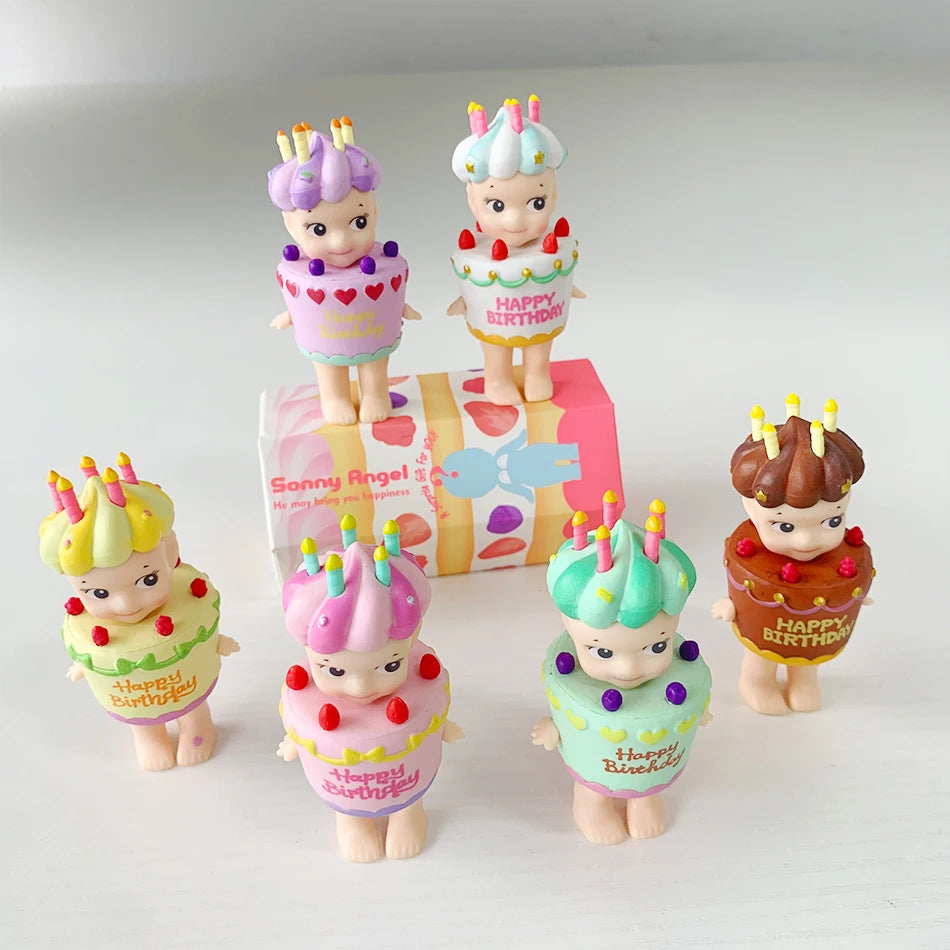 Smiski Hippers Sonny Angel Party Cake Series – Decorative Mini Animal Figures Doll, Blind Box Toy, Fans Gift Collection