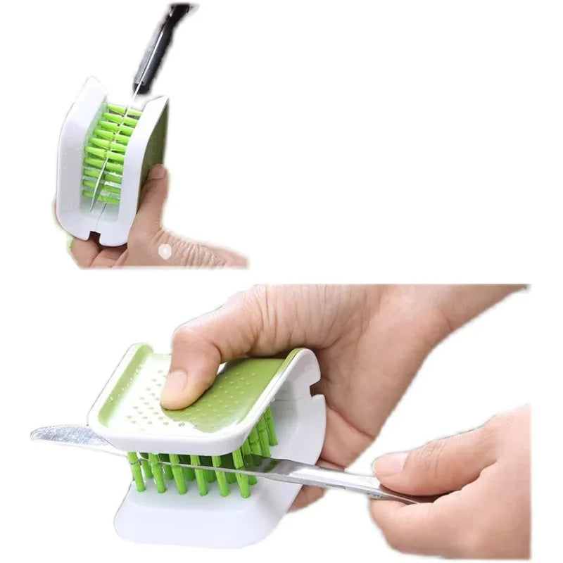 Car Interior Seat Belt Cleaning Tool - Double-Sided U-Shaped Folding Tray Sponge Diamond Brush Handguard