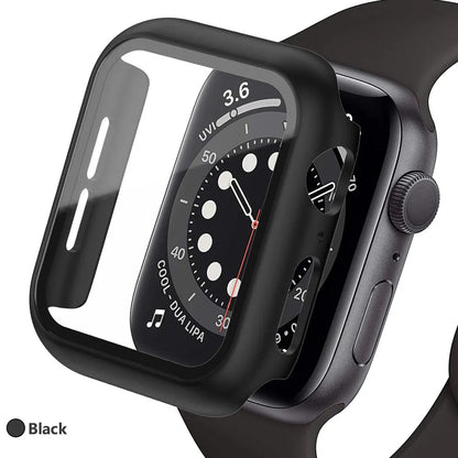 Tempered Glass Screen Protector Case for Apple Watch - Series 8 7 6 SE 5 4 3 Protective Cover Accessories 41mm 40mm 44mm 45mm 42mm