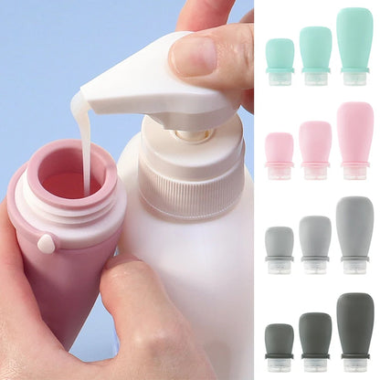 Portable Silicone Travel Bottle - Leakproof Cosmetic Storage Container for Refillable Lotion, Shampoo - Squeeze Tube Empty Bottle