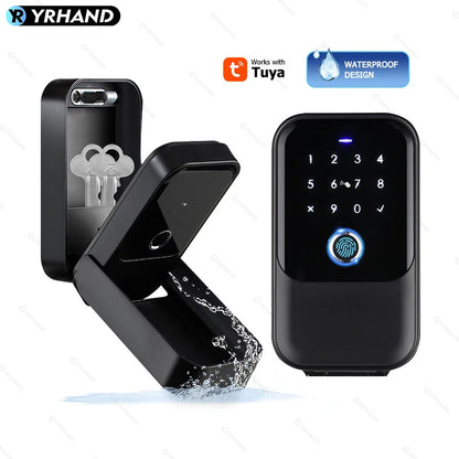 YRHAND TTlock Smart Fingerprint Lock Box – Digital Password, IC Card, Tuya Electronic Portable IP66 Security for Smart Home