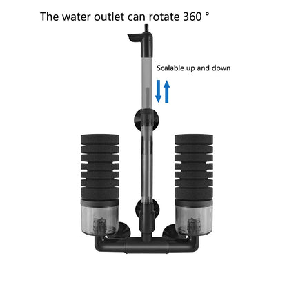 Aquarium Sponge Filter with Air Pump – Bio Skimmer & Biochemical Filter for Fish Tanks
