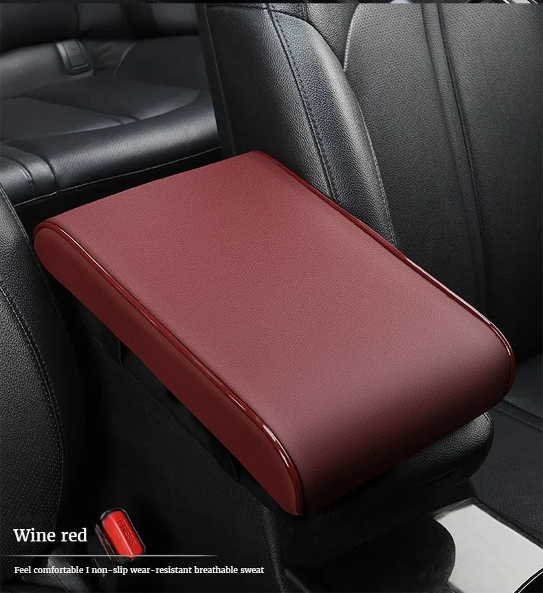 PU Leather Car Armrest Pad – Universal Heightened Center Console Cushion, Comfortable Armrest Cover (31cm x 20cm x 4.5cm)