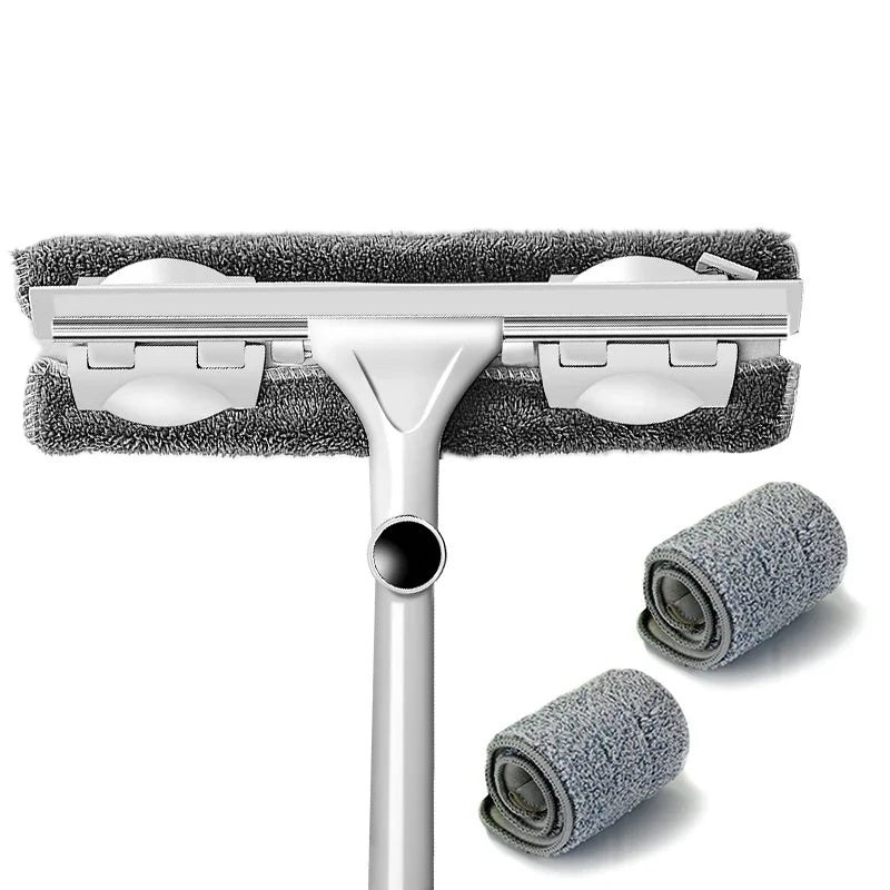 Extendable Telescopic Window Cleaning Mop & Glass Wiper Brush with Long Handle for Household Use