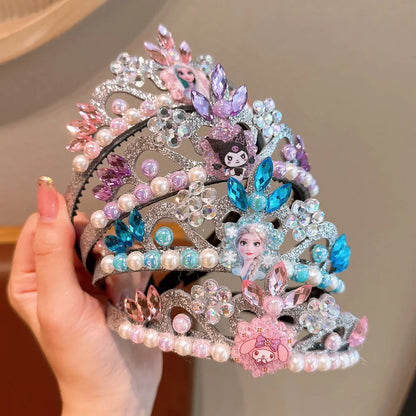 Kawaii Anime Frozen Sanrio Princess Crown - Elsa Headdress Jewelry for Girls & Baby - Party Decoration & Gift Accessory