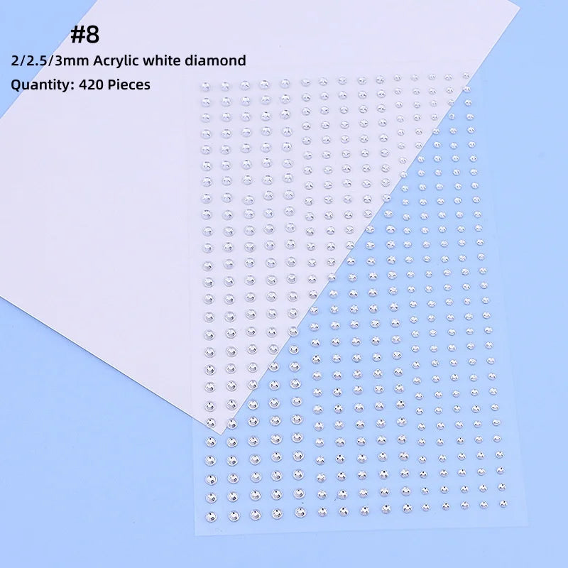 Mix 2mm/3mm/4mm Hair Pearls – Self-Adhesive Stickers for Hair, Face, Makeup, Nails & DIY Crafts