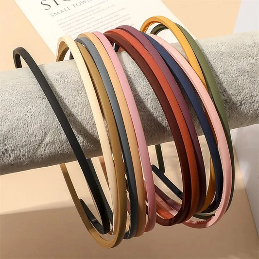 Elegant Non-Slip Toothed Hair Hoop – Thin Plastic Bezel Headband for Women & Girls