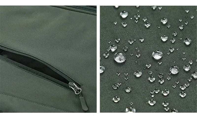 Men's Tactical Winter Set – Windproof Waterproof Soft Shell Jacket & Sharkskin Work Pants | Multi-Pocket Outdoor Suit