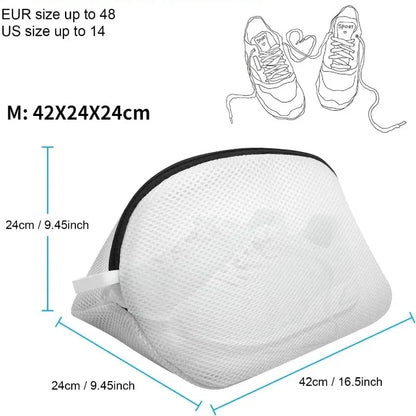 Mesh Laundry Bag for Shoes – Zippered Washing Machine Shoe Storage, Protective Clothes Organizer Box