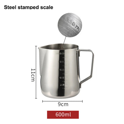 Stainless Steel Milk Frothing Pitcher Jug – 100ML–2000ML Espresso Barista Latte & Cappuccino Cream Foam Maker Cup