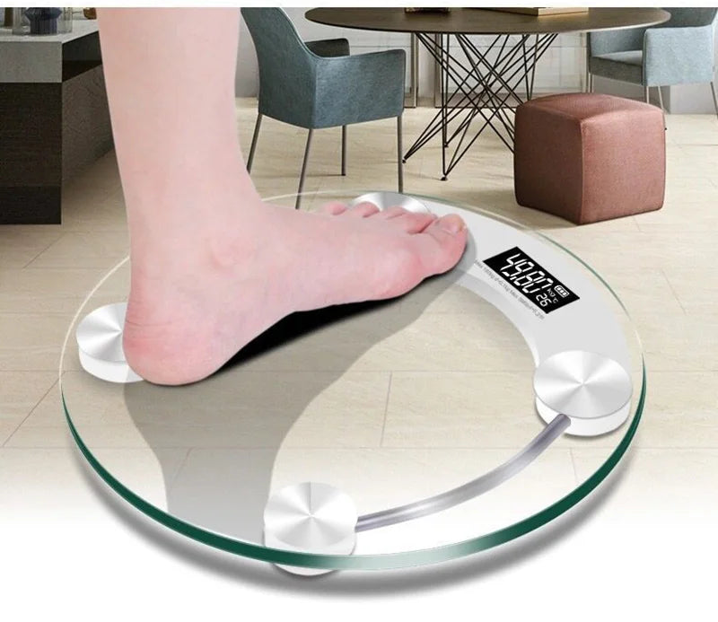 LCD Digital Bathroom Scale — Round High-Definition Body Weight Scale, 0.2-180KG Precision Electronic Floor Scale