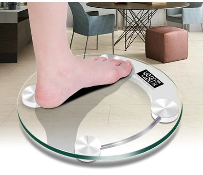 LCD Digital Bathroom Scale — Round High-Definition Body Weight Scale, 0.2-180KG Precision Electronic Floor Scale
