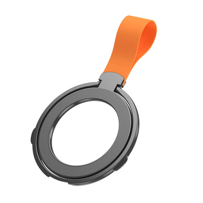 MagSafe Magnetic Ring Phone Holder – Silicone Cord Rotating Kickstand for iPhone 15, 14, 13, 12 Series, Alloy Buckle Stand