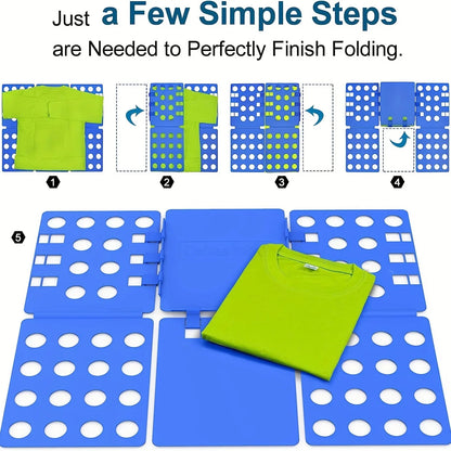Plastic Clothes Folding Board - Easy Kids Laundry Folder for Quick Shirt Folding | Home Storage Tool for Kids and Adults