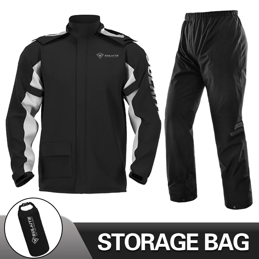 Waterproof Motorcycle Raincoat Suit – Men & Women Moto Raincoat Jacket & Pants Set for Bikers