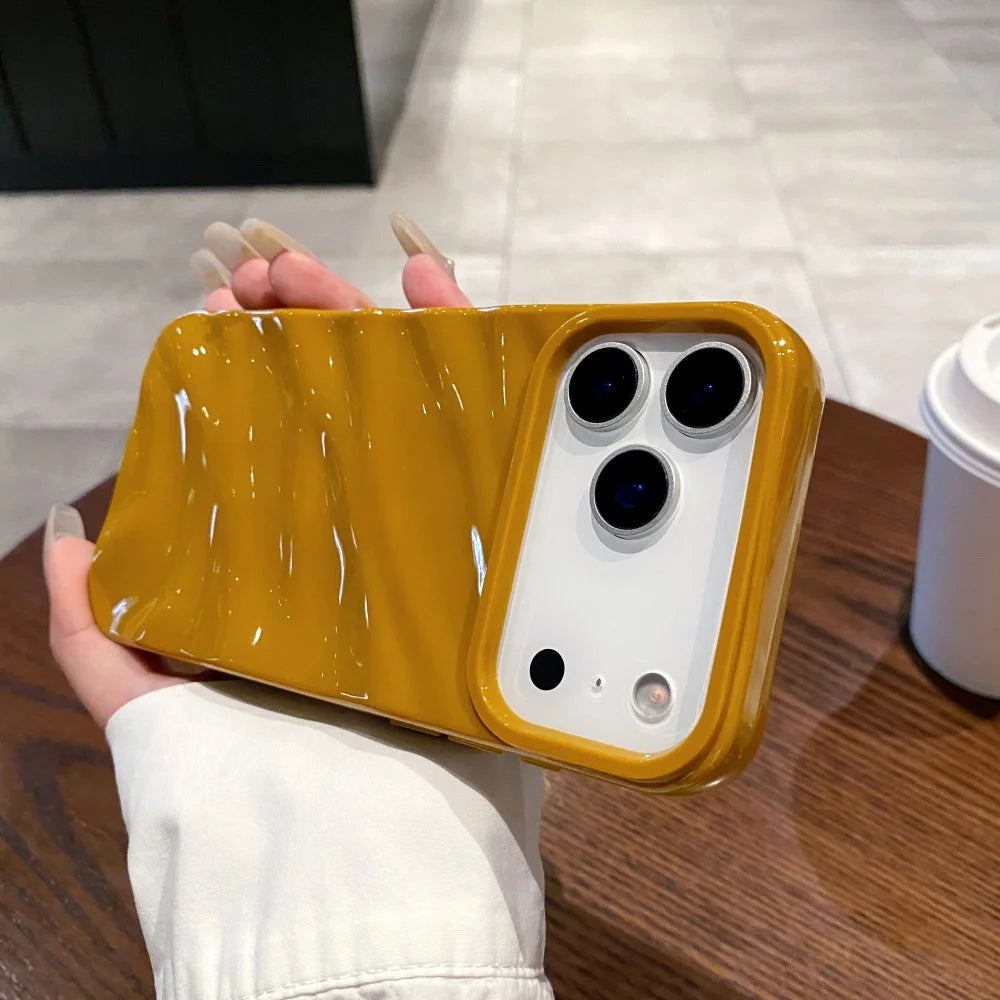 Wave Texture Soft Silicone Phone Case for iPhone 17 Air / 16 / 15 / 14 / 13 / 12 / 11 / XS / 8 Plus Pro Max – Full Protection Bumper Cover with Independent Buttons & Shockproof Design