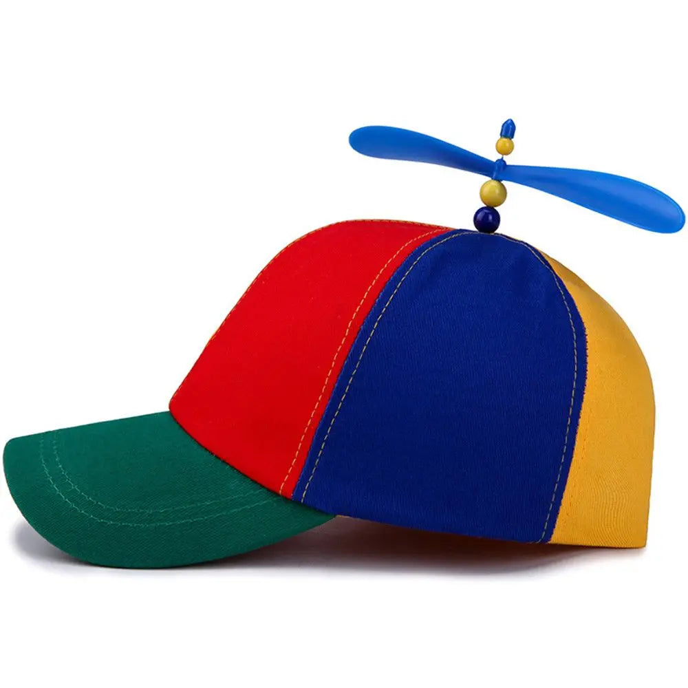 Funny Snapback Hat | Helicopter Propeller Rainbow Bamboo Dragonfly Dad Hat for Adults & Kids