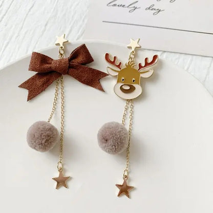 Pearl Moon Asymmetric Earrings - Butterfly Flower Zircon Drop Jewelry for Women Weddings