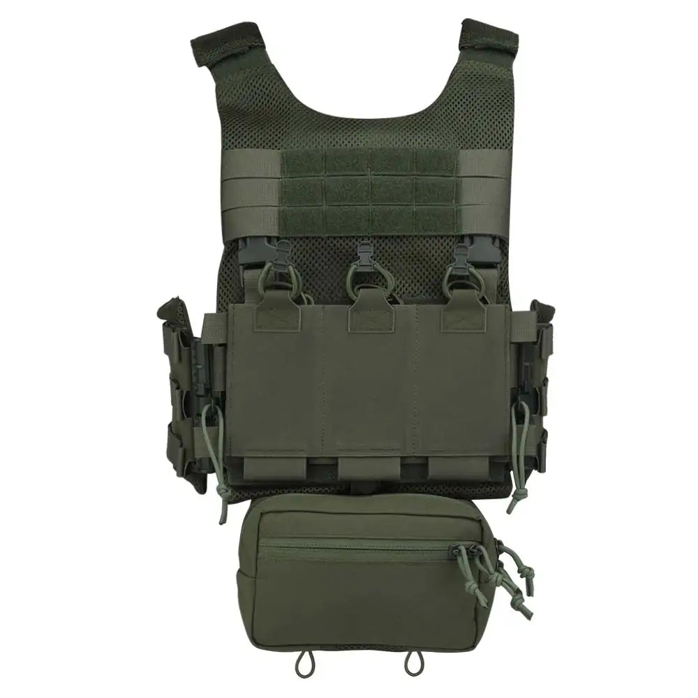 Tactical Vest LV119 Plate Carrier Set – Lightweight OTB Maritime Airsoft Hunting Vest with Underbelly Bag & Triple Mag Pouch