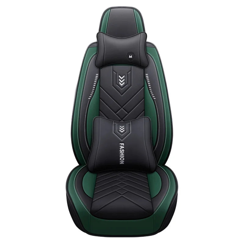 Fully Enclosed Leather Car Seat Cover - All-Season Universal Seat Protector for Small Cars