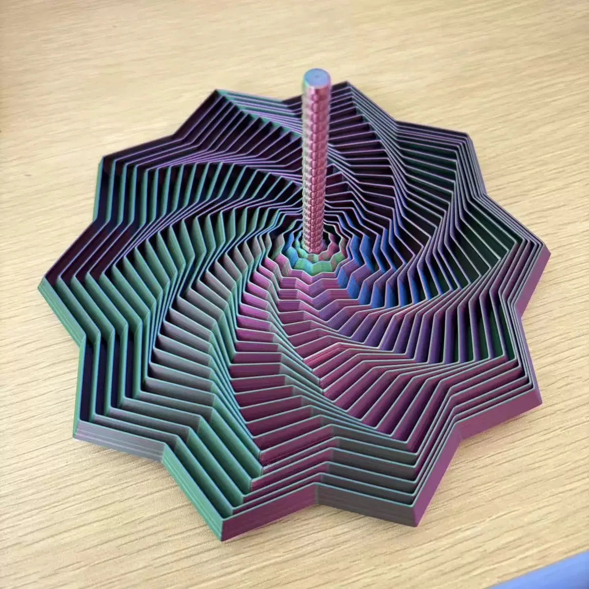 3D Printed Fidget Star - Visual Illusion Spiral Sensory Stress Relief Toy