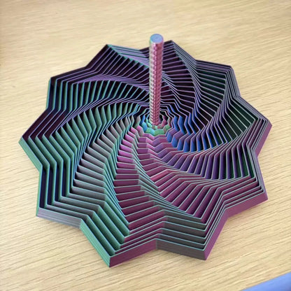 3D Printed Fidget Star - Visual Illusion Spiral Sensory Stress Relief Toy