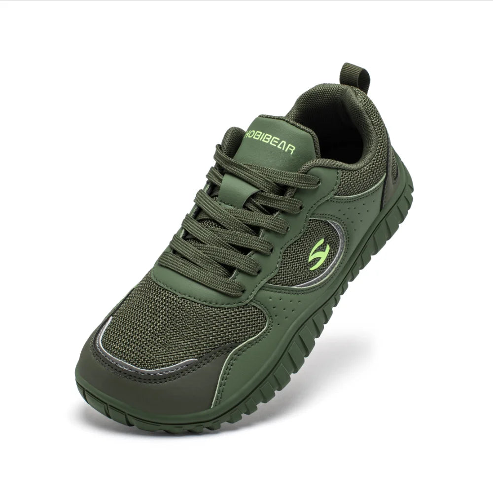 HOBIBEAR Unisex Wide Toe Sneakers — Comfortable Lace-Up Walking Shoes, Breathable Outdoor Travel Sneakers