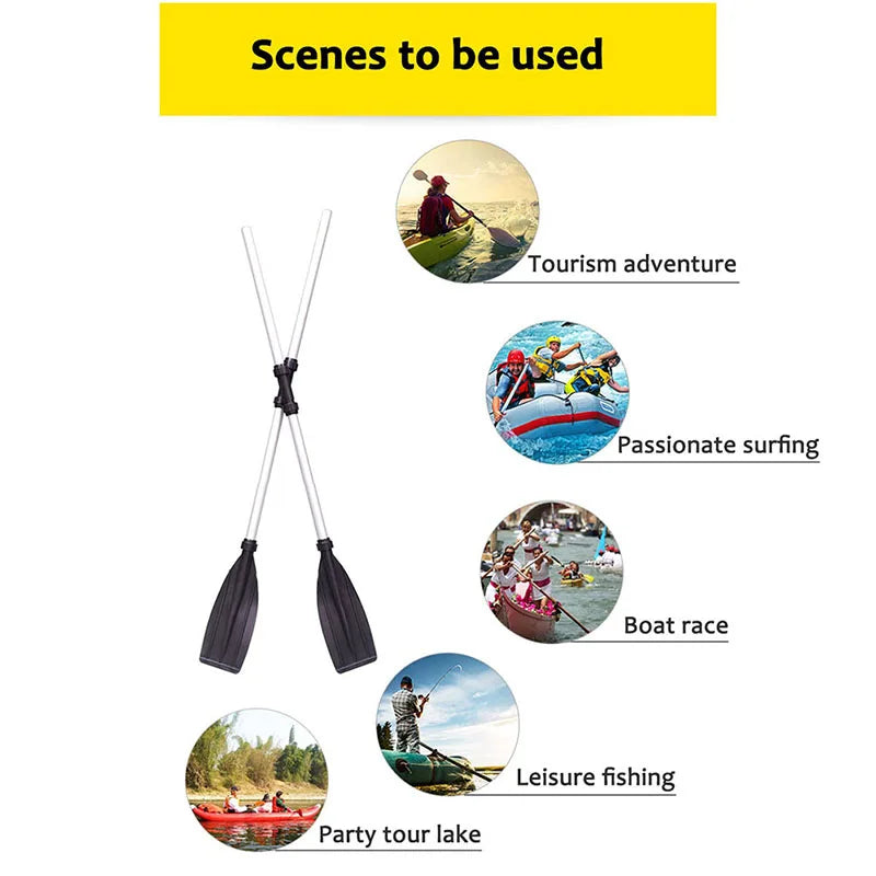 2 Pcs Aluminum Alloy Detachable Float Oars – Canoe Paddle Blade Replacement for Boat & Rafting