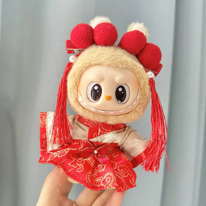 13 Styles Cute Mini Plush Doll Clothes - Outfit Accessories for Kpop Exo Labubu II Idol Dolls, Jumpsuits & Party Clothing