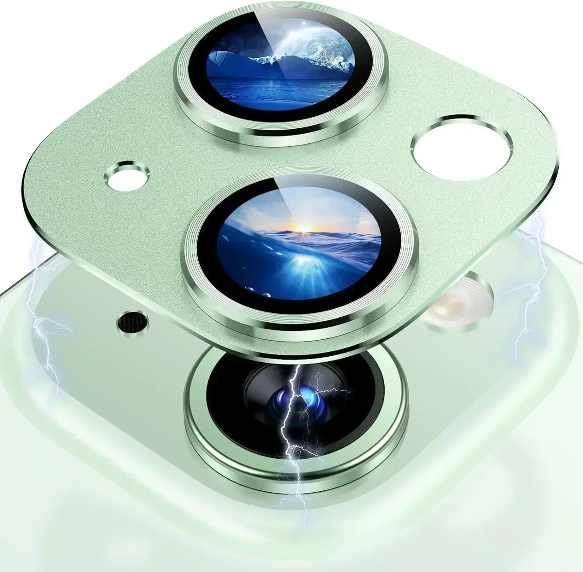 Titanium Black Camera Lens Protector - Metal Glass Cover for iPhone 13 to 15 Pro Max