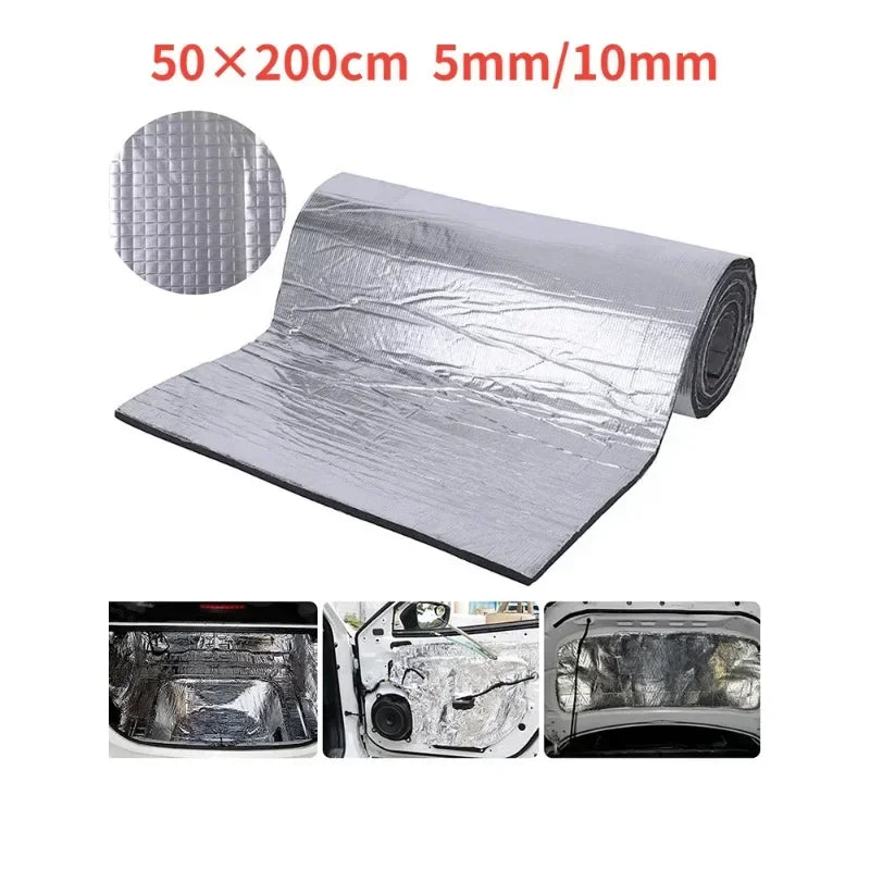 Fireproof Sound Insulation Mat - 200x50cm Thermal Acoustic Panel for Car Noise Reduction & Heat Protection