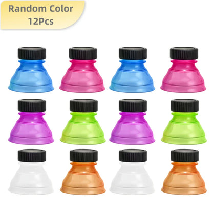 6/12PCS Reusable Plastic Airtight Bottle Lids – Can Protector Caps for Beer, Water & Soda, Dust Cover Top Saver