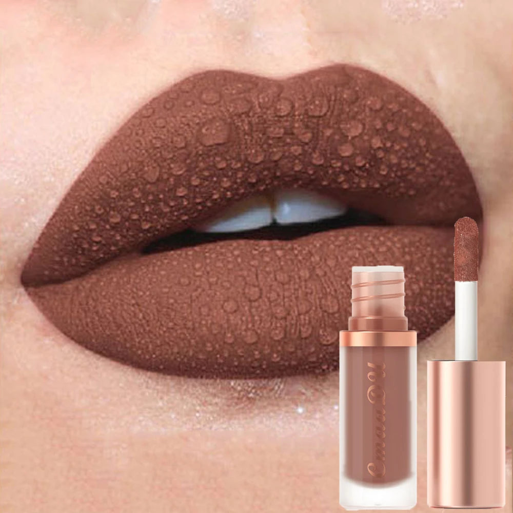 Waterproof Matte Velvet Lip Glaze – Moisturizing, Long-Lasting, Non-Stick Lip Gloss Lipstick Makeup