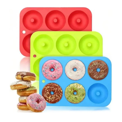 6-Hole Silicone Donut & Bagel Mold – Non-Stick Heat-Resistant Mini Cupcake & Doughnut Baking Pan Tool