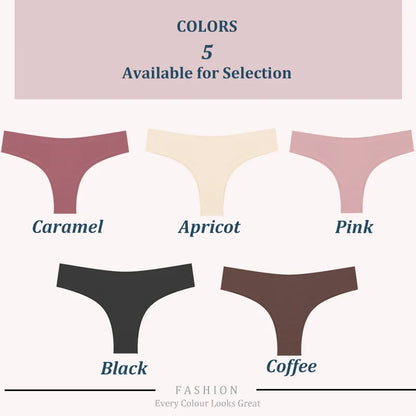 3PCS Seamless Maillard Ultra-Thin Brazilian Panties for Women – Ice Silk Low Waist G-String, Sexy Solid Underwear