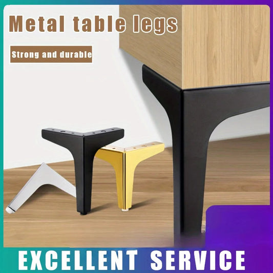 4Pcs Modern Metal Furniture Legs – Gold & Black Iron Sofa Feet for Table, Bed, Chair, Desk & Cabinet
