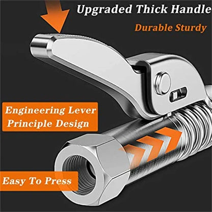 12000PSI High Pressure Grease Coupler Nozzle – Hose Pump Syringe, NPT1/8 Adapter for Brake Oil Change & Car Maintenance