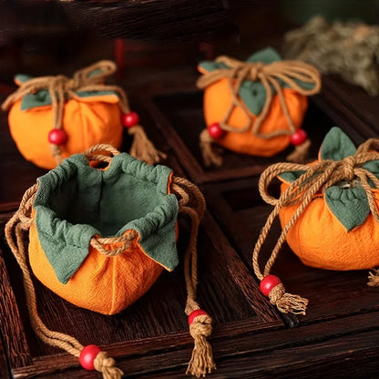 Persimmon Incense Bag - Hanging Car Rearview Mirror Blessing Pouch for Good Fortune and Decor